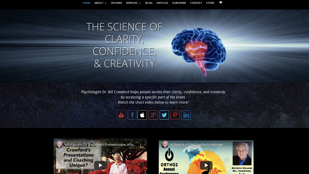 Home Page of the Bill Crawford website project