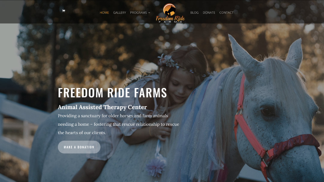 Home Page of the Freedom Ride Farms website project