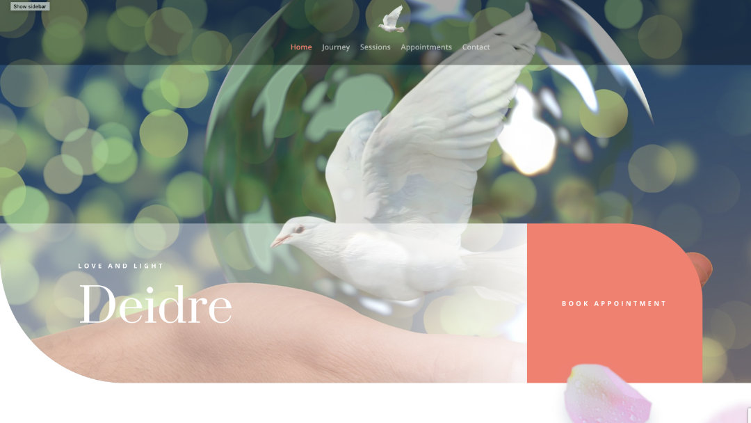 Home Page of the Readings by Deidre website project